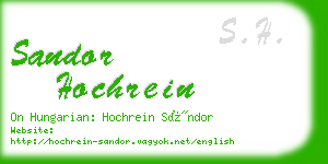 sandor hochrein business card